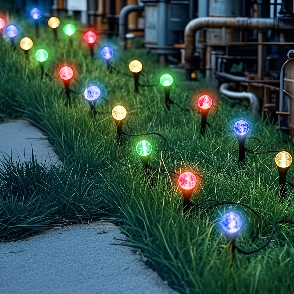 Luz solar decorativa para jardín, esfera de burbujas, luz de diente de león, iluminación ambiental para patio, sensor de carga solar, luz multicolor ajustable para césped