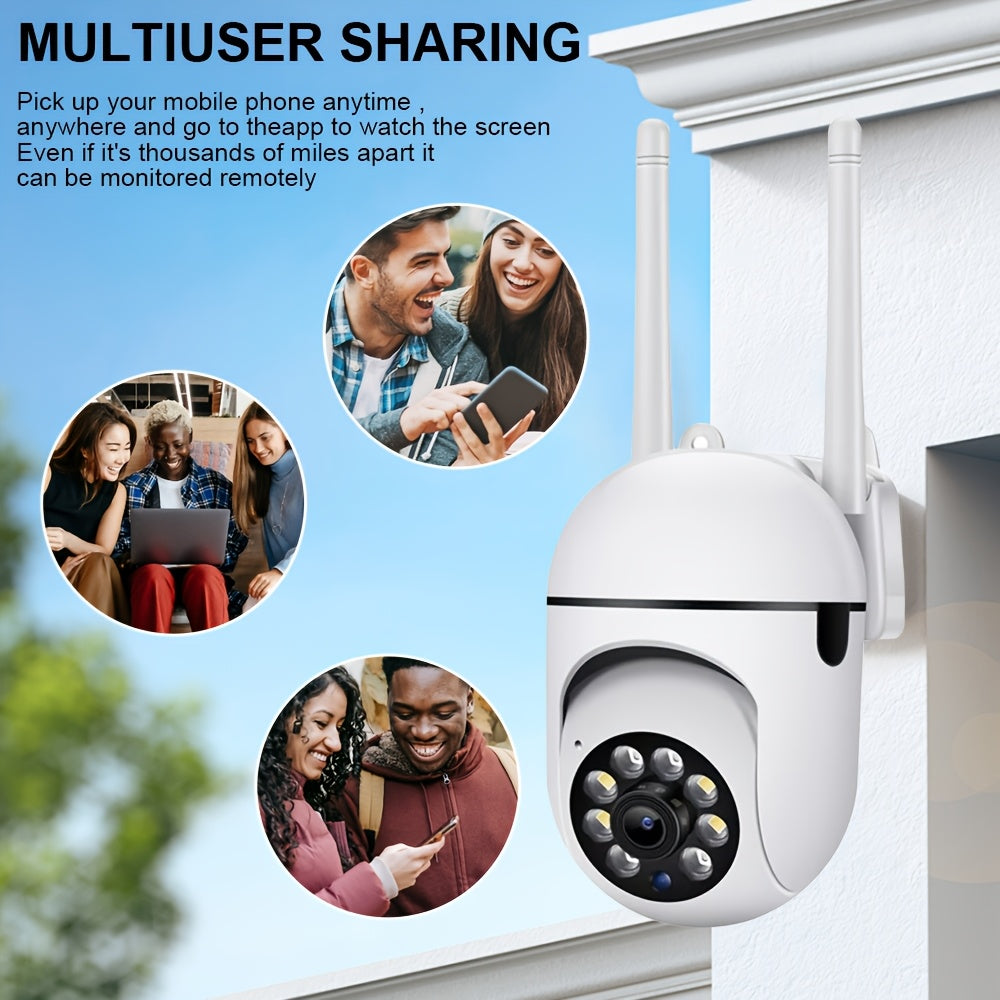 Cámara de seguridad inalámbrica con visión nocturna de 360° y 1080P, WiFi, detección inteligente de movimiento, alimentación por USB, para uso en interiores y exteriores, monitoreo remoto por app, ideal para seguridad de adultos mayores y mascotas, panta