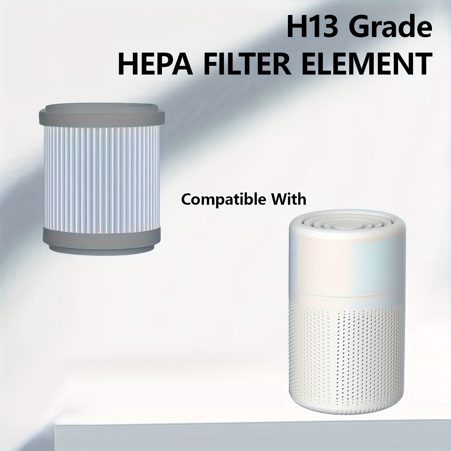 2pcs Elementos de Filtro de Purificador de Aire de Alta Eficiencia, Compatibles con EJ-JHQ01 - Construcción de Plástico Duradero, Diseño Estriado para una Filtración Mejorada, Ideal para Uso en Hogar y Oficina, Purificadores de Aire para el Hogar