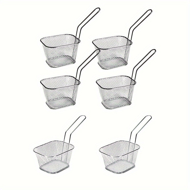 6 piezas de canastillas para freír papas, canasta de malla separadora de aceite, para restaurantes, pollo frito y snacks