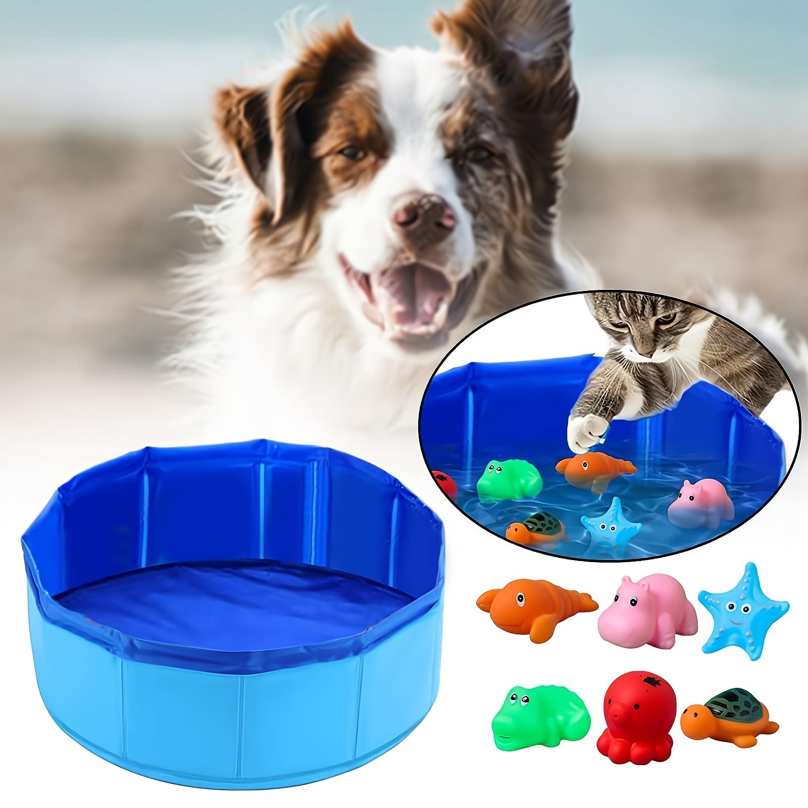 Baño de pies plegable portátil para piscina, bañera de pies plegable de PVC compuesto, bañera para mascotas, piscina de juego de agua, esencial para accesorios de limpieza multifuncionales, adecuado para 21 actividades durante todo el año.