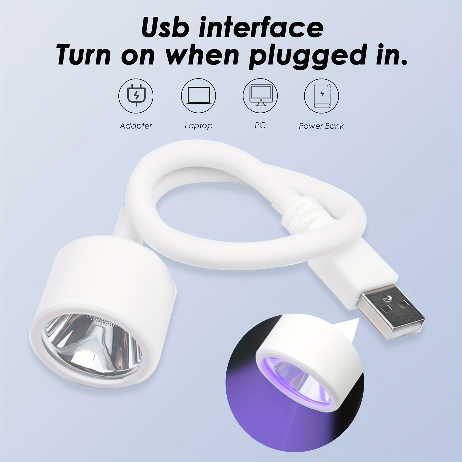 Secador de uñas LED mini portátil - Lámpara de secado rápida con carga USB, diseño plegable y flexible para esmalte de gel y pegamento, esencial para manicura de arte de uñas femenino, lámpara de uñas de gel