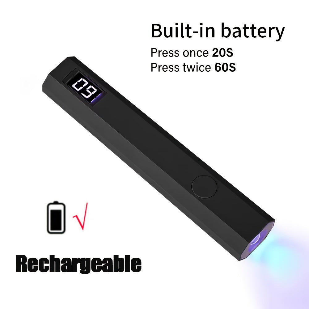 Secador de uñas LED PETECH de secado rápido - Herramienta de gel de curado rápido, portátil y eficiente en energía, recargable por USB, batería de litio, sin fragancia - Ideal para manicuras y pedicuras, accesorios de arte de uñas