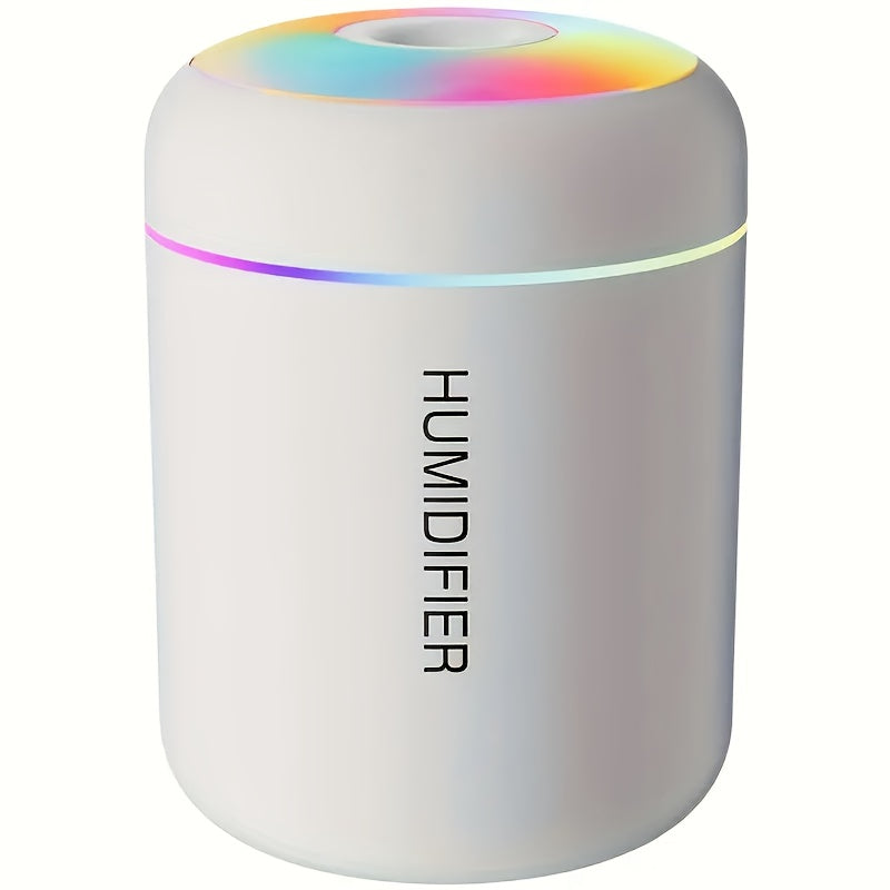 MIBATENG Humidificador con alimentación USB y difusor de aceites esenciales - Luz de estado de ánimo LED de 7 colores, dispositivo de aromaterapia silencioso de 6.09oz para dormitorio, coche, dormitorio | Compacto, portátil, no necesita batería, ideal re