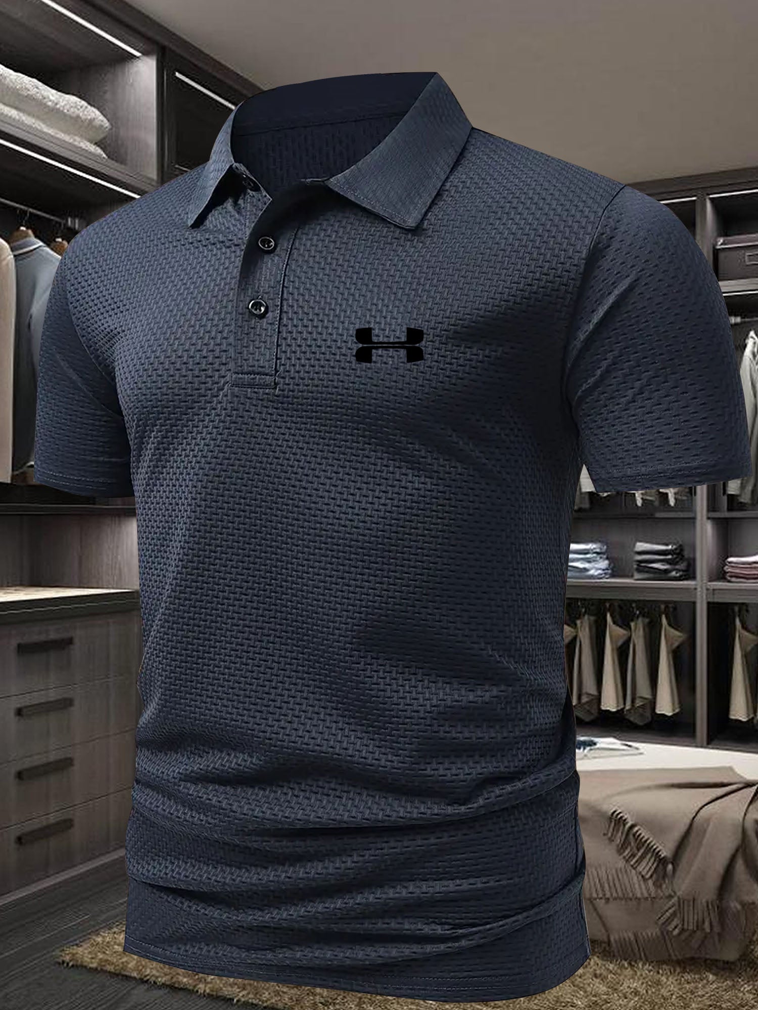 Camiseta cómoda para hombre con estampado doble C reverso, transpirable, casual