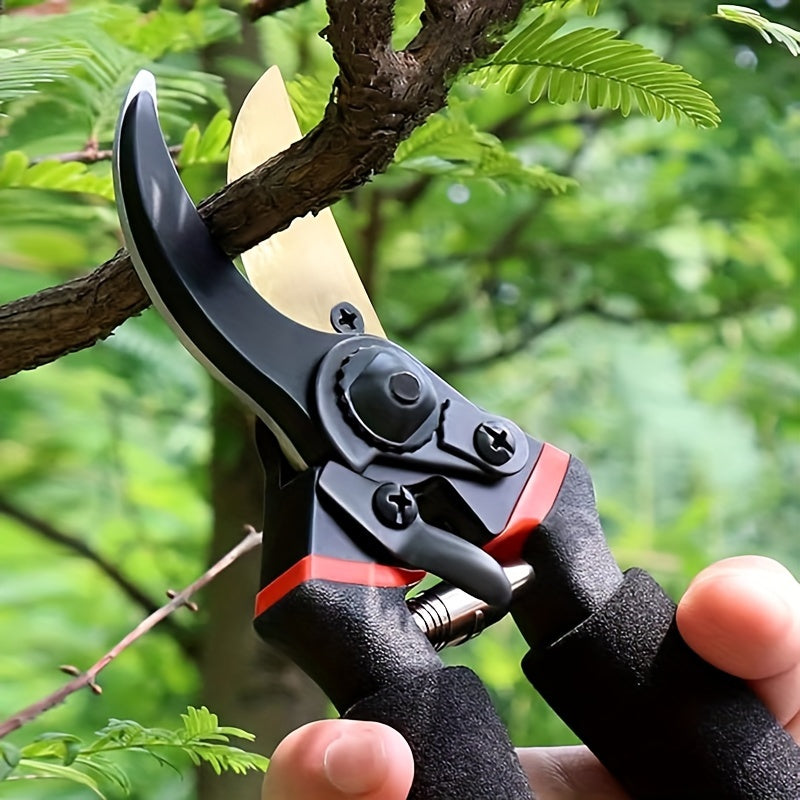 Tijeras de podar profesionales de titanio de derivación - Tijeras de jardín premium súper afiladas de 8.5\", tijeras de podar para jardinería, tijeras para setos de jardín, podadoras de mano - Tijeras de jardín, herramienta de alta resistencia
