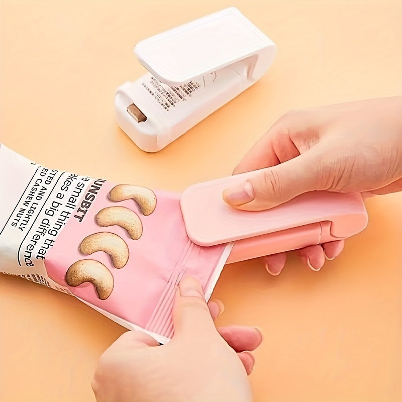 POLVCDG Sellador de Alimentos Portátil, Sellador de Calor Portátil para Bolsas de Plástico, Compacto y Fácil de Usar, Modo de Energía Sin Carga, Sin Batería Requerida para Snacks y Conservación de Alimentos
