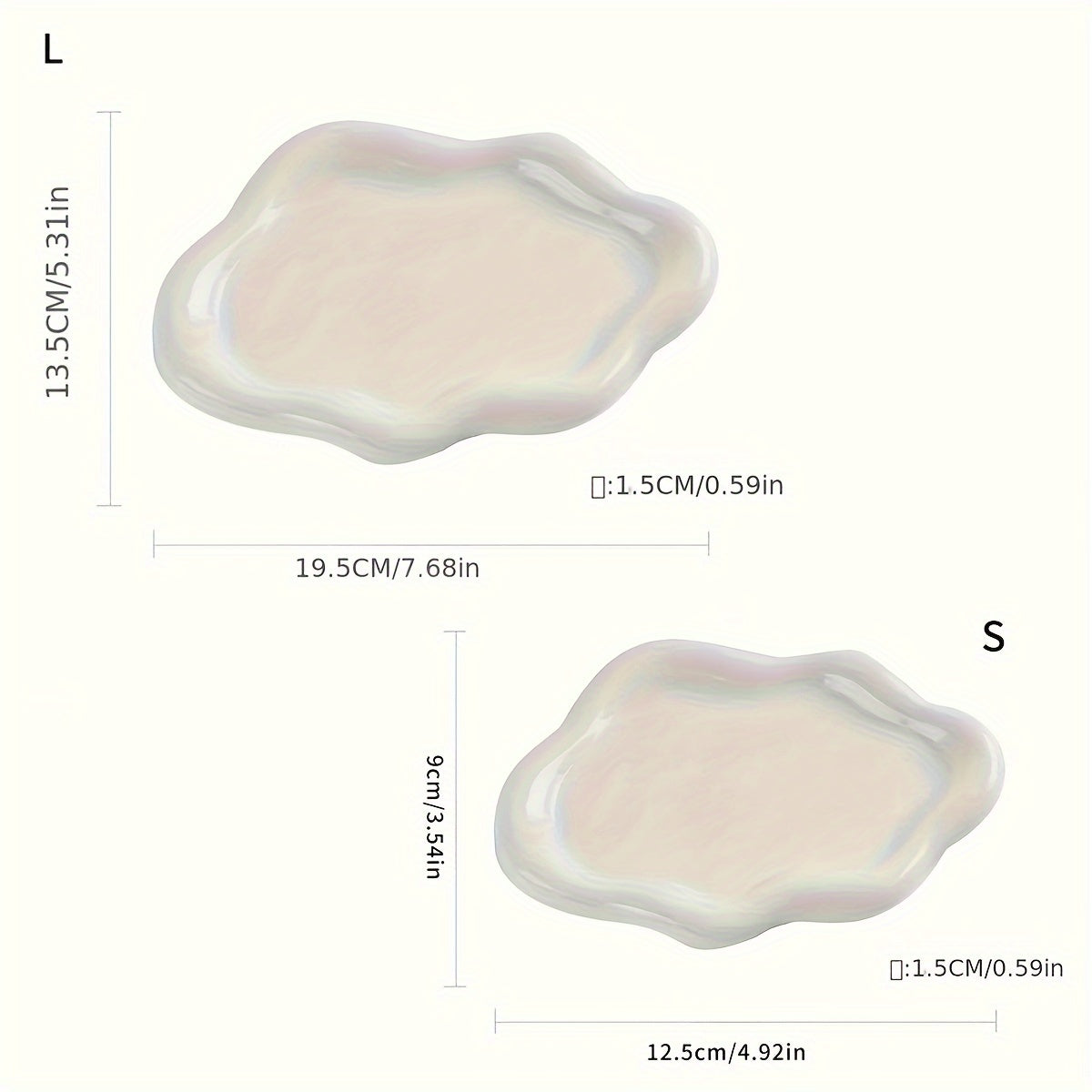 Plato decorativo de cerámica, plato con diseño de nube, plato para guardar joyas, decoración para el hogar, regalo de Navidad, regalo de Año Nuevo, regalo para hombres, regalo para mujeres