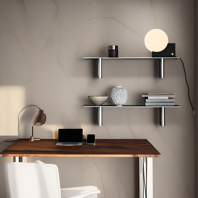 Estante de almacenamiento geométrico moderno de hierro, estantería de metal montada en la pared con estantes abiertos para decoración de dormitorio y sala de estar, diseño minimalista, solución que ahorra espacio, estantes de libros.