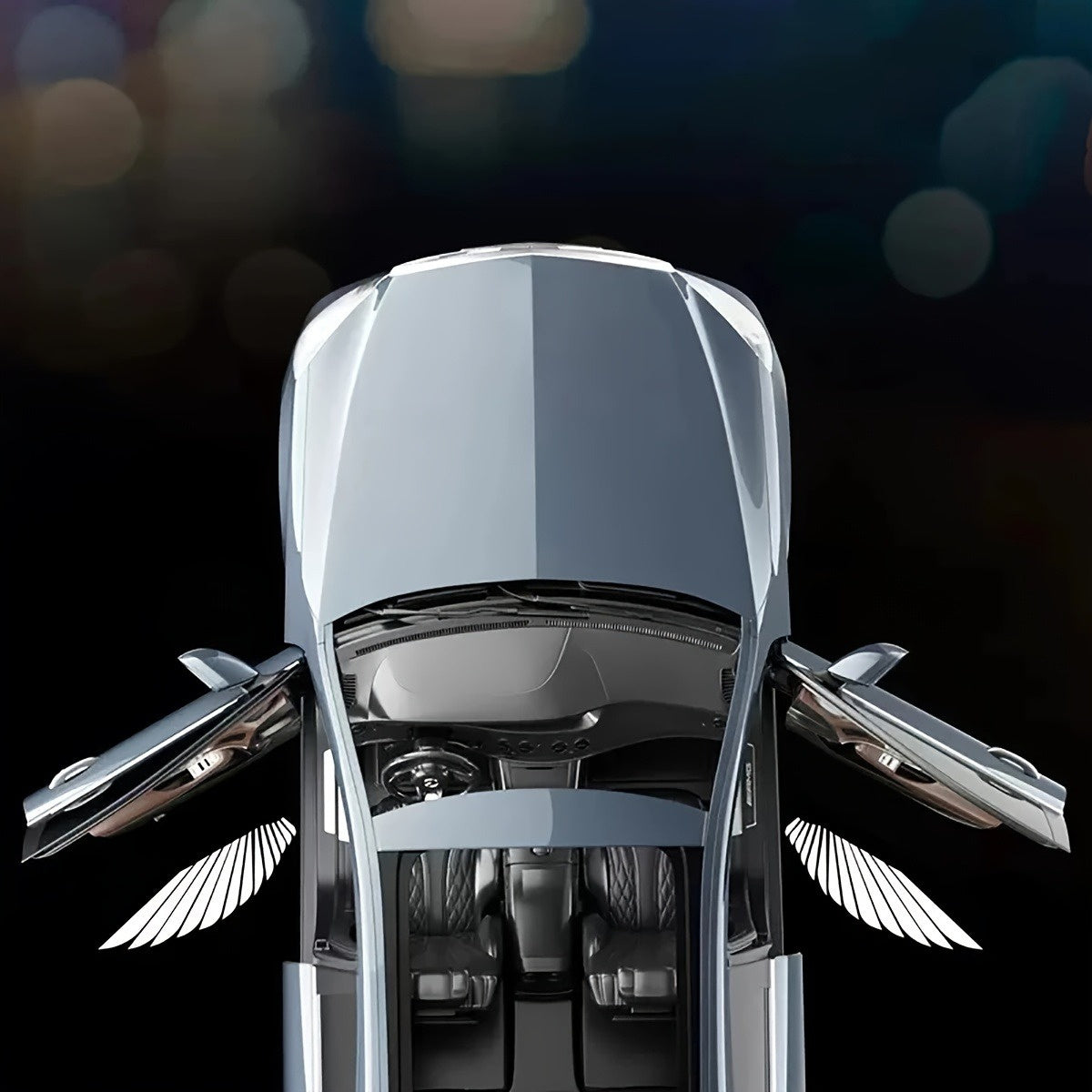 Sensor de puerta de coche con alas de ángel, ajuste universal, con luces de bienvenida para coche