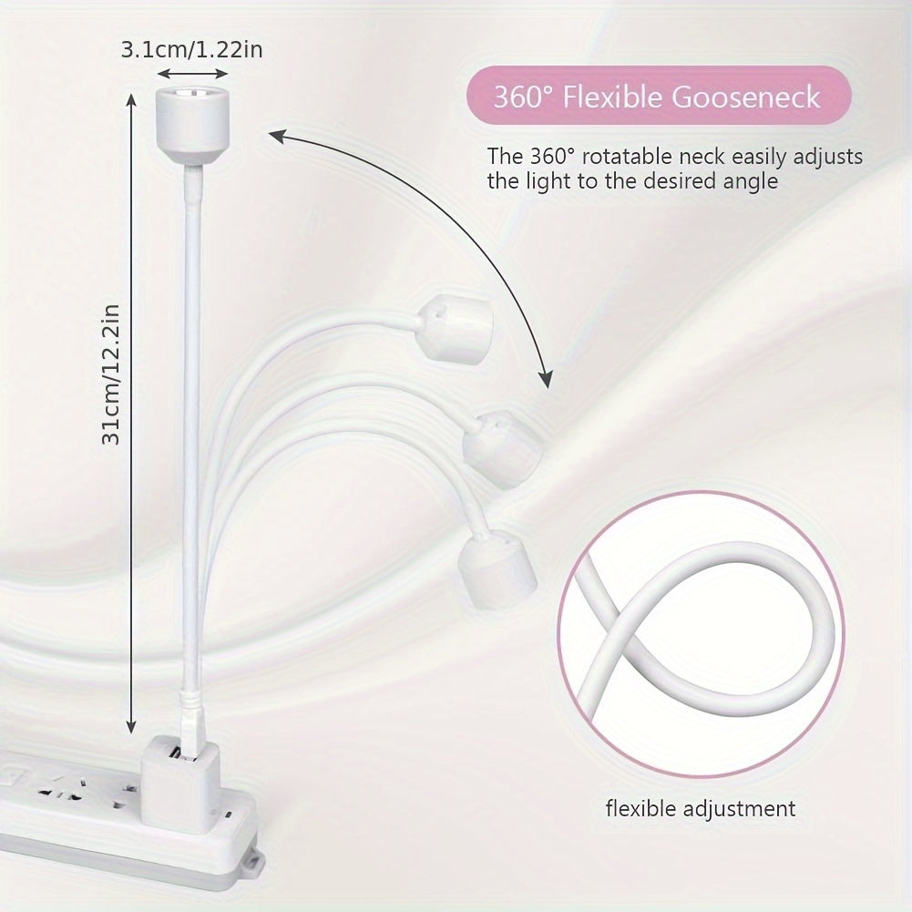 LISHUMEI 360° Lámpara de uñas de gel LED ajustable en forma de U - Lámpara de manicura de curado rápido con alimentación USB portátil con luz suave para salón y DIY, blanco, lámpara de uñas, equipo de salón, diseño elegante, plástico duradero