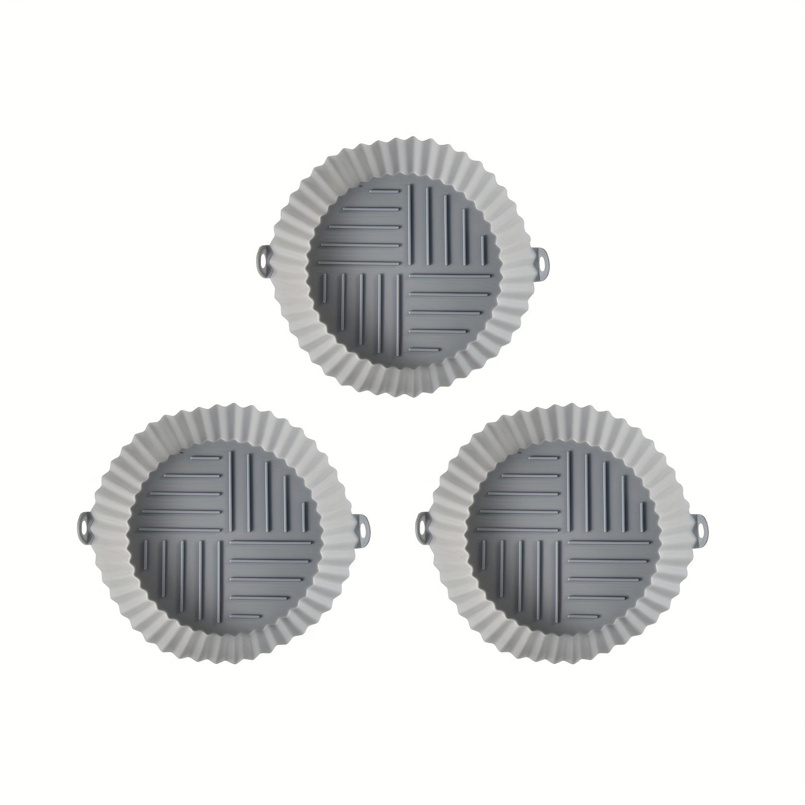 1pc Bandeja de Horneado Reutilizable para Freidora de Aire - Tapete Redondo Antiadherente de PET Alimenticio con Diseño Multicompartimento para Frituras Saludables, Galletas y Ala de Pollo & Snacks - Accesorio de Cocina Fácil de Limpiar