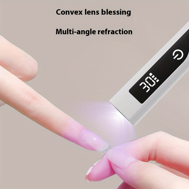 Lámpara de uñas portátil mini, pantalla digital, sin parabenos, secado rápido, alimentada por USB, batería de litio, material plástico, para manicura y pedicura, equipo de salón de uñas, herramientas de arte de uñas.
