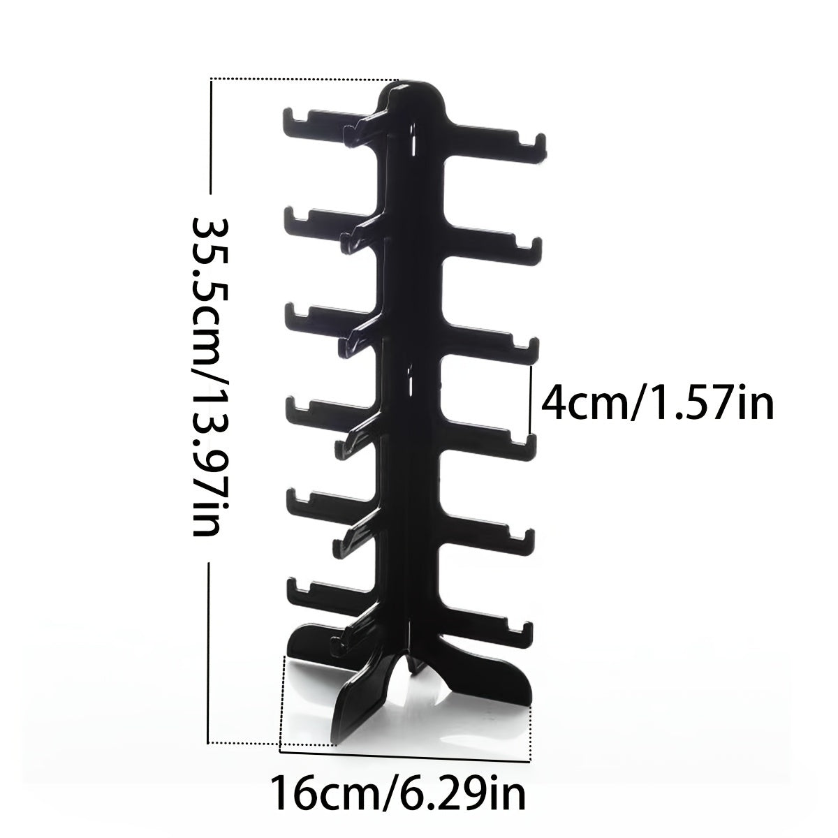 1pieza Negro 6 Pares de Soporte de Gafas de Plástico para Hombre y Mujer, Almacenamiento de Gafas de Sol, Soporte de Visera, Almacenamiento de Gafas en el Mostrador de la Tienda, Torres de Joyería