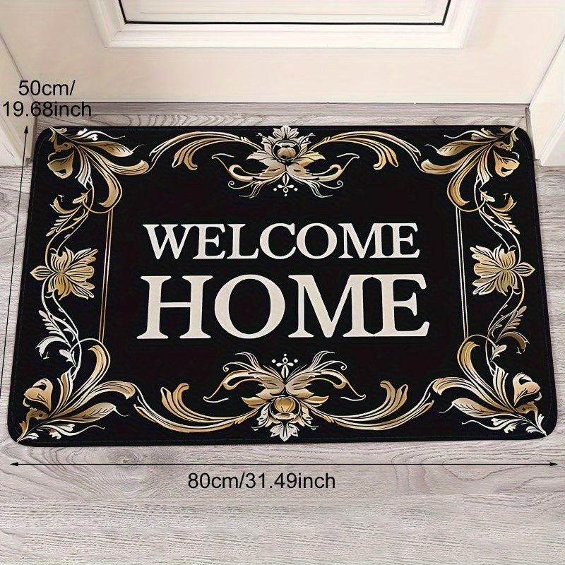 Alfombra de Bienvenida con Diseño de Letras - Antideslizante, Secado Rápido y Fácil de Limpiar, Ideal para Uso Interior/Exterior, Regalo Perfecto