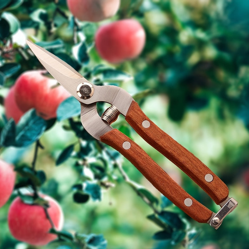 Podadoras clásicas de jardín, cuchillas de acero inoxidable, acción de resorte automática, no eléctricas, para recolección, injerto, poda de frutas en huertos y jardines