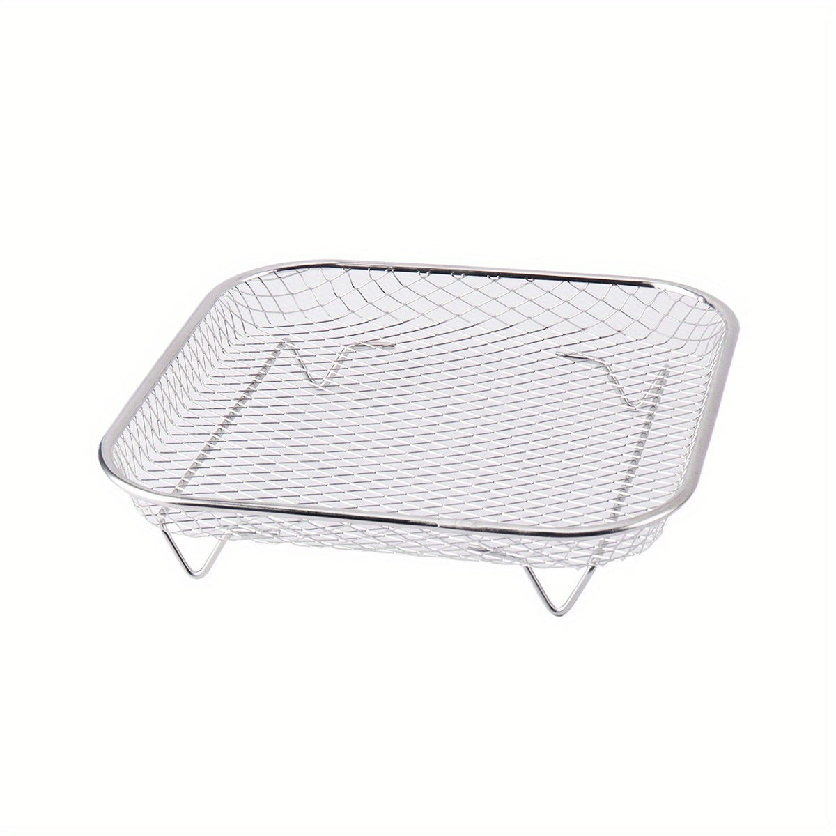 Conjunto de 1 pieza/3 piezas de Accesorios para Freidora de Aire de Acero Inoxidable para Camping al Aire Libre, Rejilla Multifuncional para Microondas, Parrilla Rectangular Duradera Antiadherente, Apilable, Adecuada para Hornear y Asar, Compatible con l