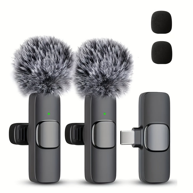 Micrófono Lavalier Inalámbrico Kouzone - Cancelación de ruido, batería de larga duración, USB Tipo C, ideal para streaming y videoconferencias, equipo de audio profesional | Comunicación sin ruido | Construcción duradera