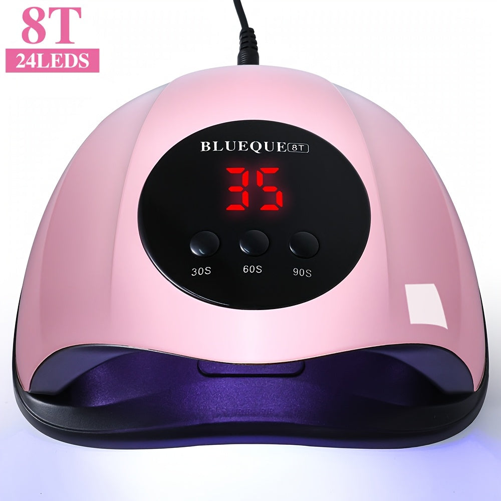 Lámpara de uñas LED con 3 configuraciones de temporizador, sensor automático, 24 fuentes de luz doble, alimentada por USB, sin fragancia - Ideal para secar uñas rápidamente en un salón de belleza en casa, lámpara de secado de uñas|Pantalla LED vibrante|C