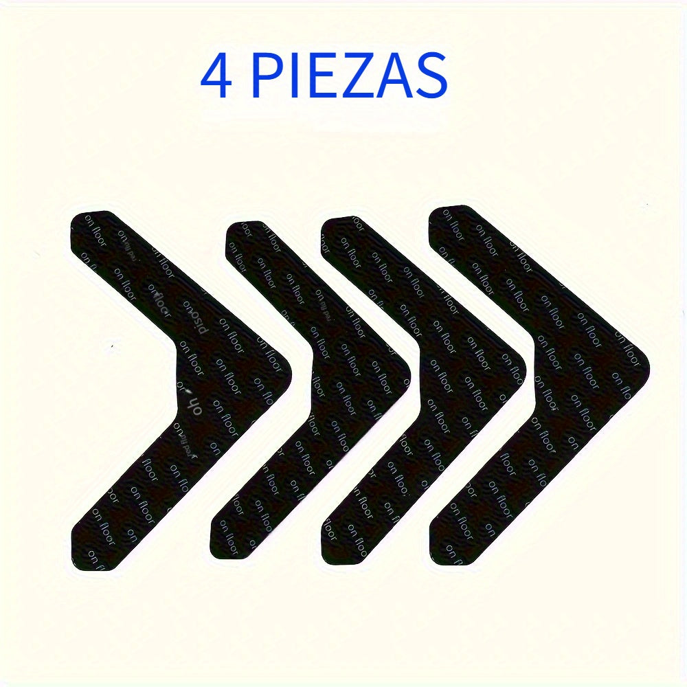 Cinta adhesiva de doble cara para alfombras, disponible en 4, 8 o 16 unidades, diseñada para prevenir resbalones. Esta cinta lavable es adecuada para alfombras de área y puede ser reutilizada, lo que la hace ideal para pisos de madera y baldosas.