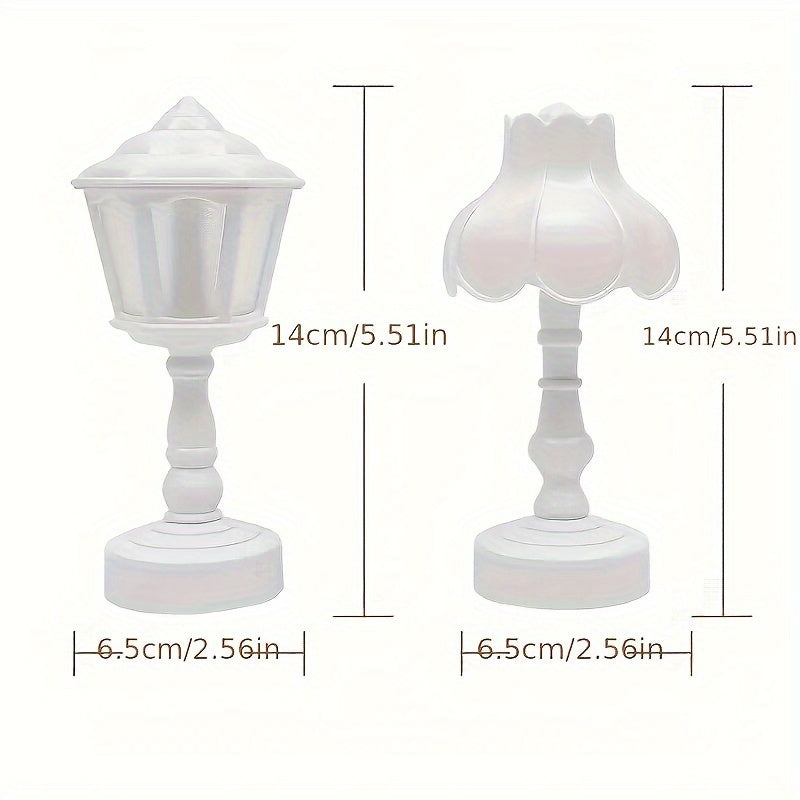 Moderna Lámpara de Calle en Miniatura Luz Nocturna, 1pc Luz Nocturna Decorativa de Mesa con Acabado de Metal Pulido, Luz Superior Alimentada por Batería, Color Sólido, Tema Espacial, para Decoración de Dormitorio, Regalo Ideal para Navidad y Año Nuevo