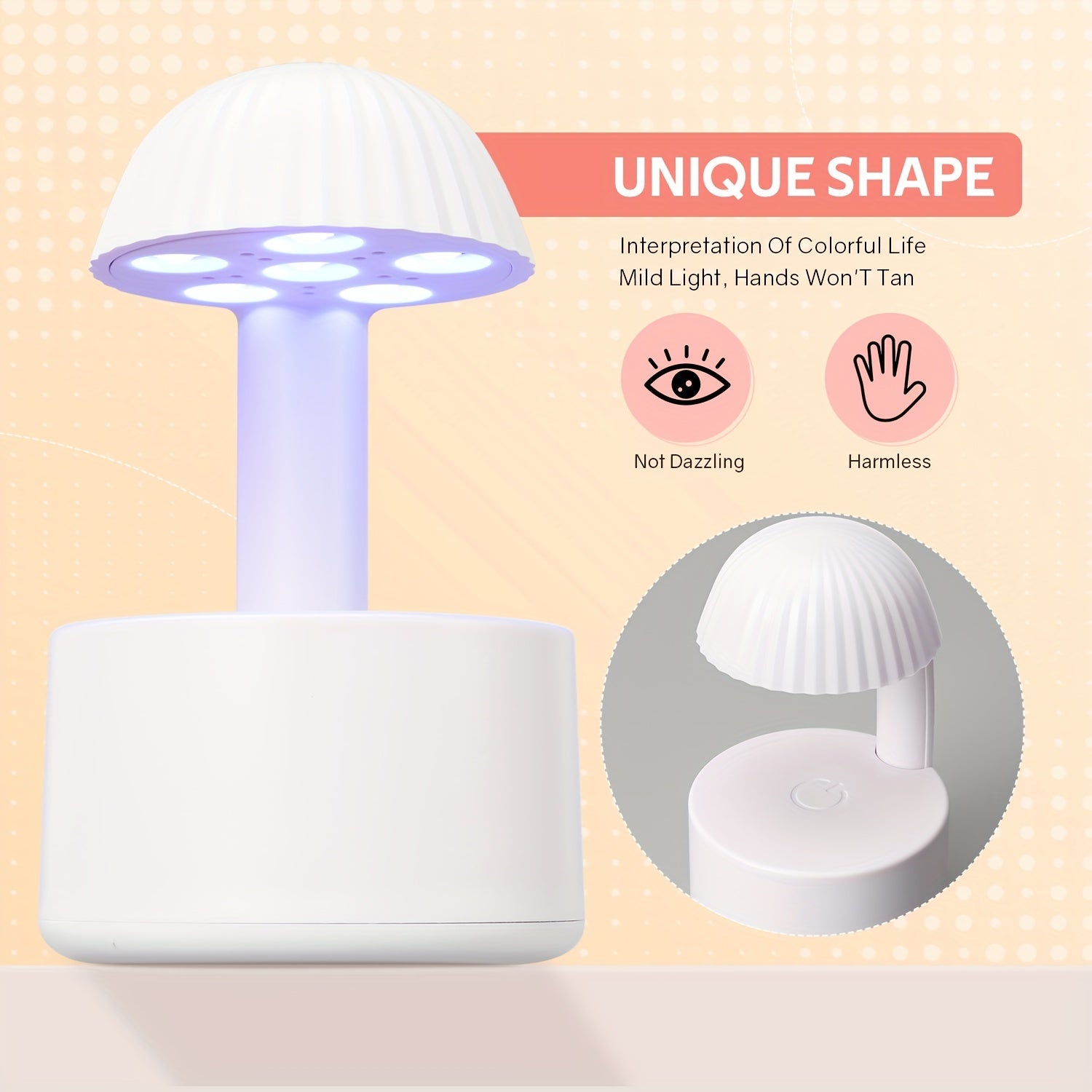 Mini Secador de Uñas con Lámpara - Secador de Esmalte en Gel Alimentado por USB con Diseño de Cúpula para Secado Rápido, Portátil para Hogar y Viaje, Libre de Formaldehído, Sin Pantalla, Máquina de Manicura Compacta, Estilo Elegante, Rendimiento Fiable,