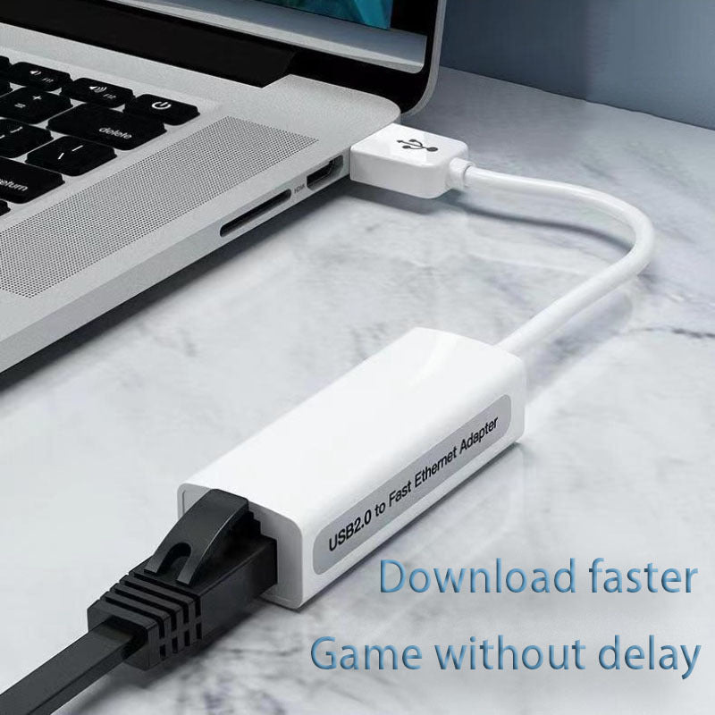 Adaptador de red Ethernet USB 2.0 portátil con velocidad de 100 Mbit/s, función Plug-and-Play, no requiere controlador.