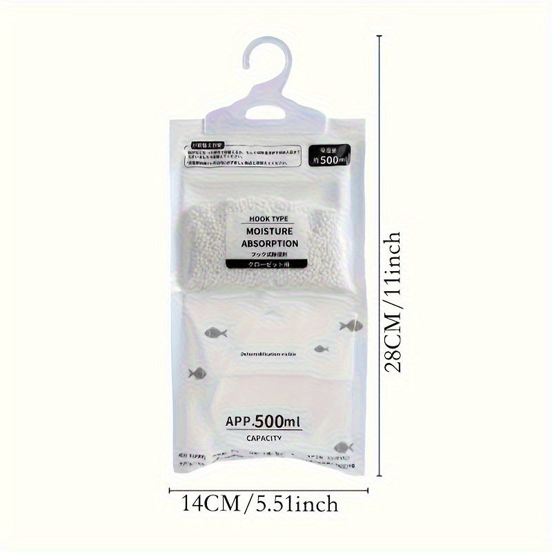 10 bolsas colgantes absorbentes de humedad, deshumidificadores, 16.91 oz de desecante, para armarios y clósets - Bolsas reutilizables para deshumidificar dormitorios, artículos de uso diario