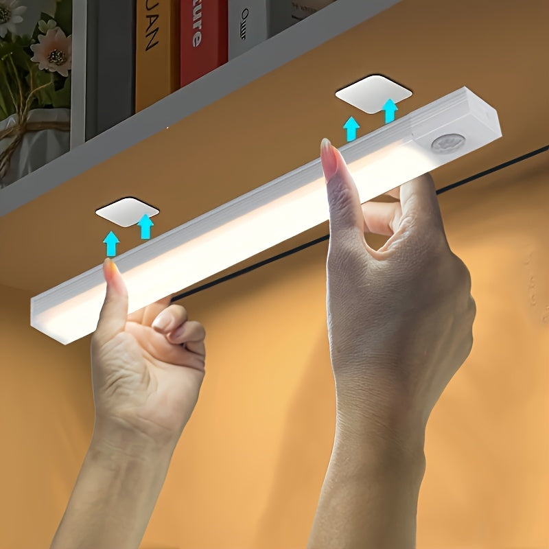 Luces LED con Control de Voz y Detección de Humanos, Patrón de Rayas Moderno, Instalación Independiente en el Techo, Iluminación Ajustable, Adorno de Metal Cepillado, Pantalla de Plástico, Batería de Litio Recargable, Carga USB, Adecuado para Dormitorio,