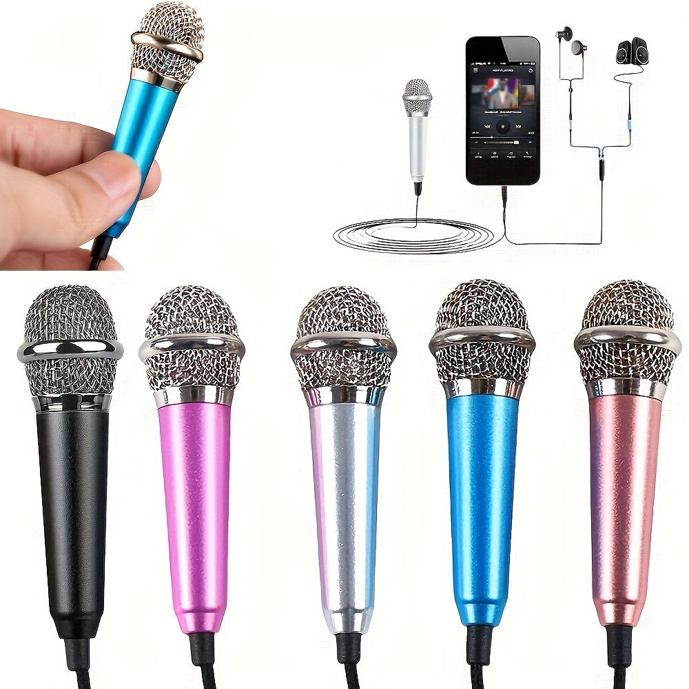 Micrófono mini con conector de 3.5 mm, portátil, ideal para grabación de voz, entrevistas, karaoke, juegos, videoconferencias y transmisiones en vivo, compatible con celulares, computadoras, laptops y tabletas - No requiere batería