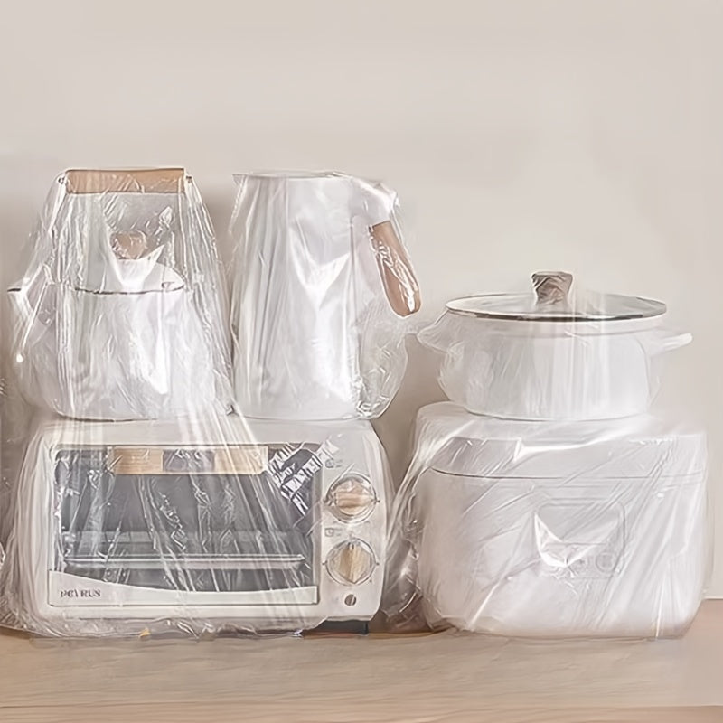 50 piezas de cubiertas elásticas para polvo, cubiertas transparentes para electrodomésticos de cocina a prueba de polvo para tostadoras, ollas a presión, freidoras de aire, hornos, cafeteras y más - Accesorios protectores de plástico duraderos