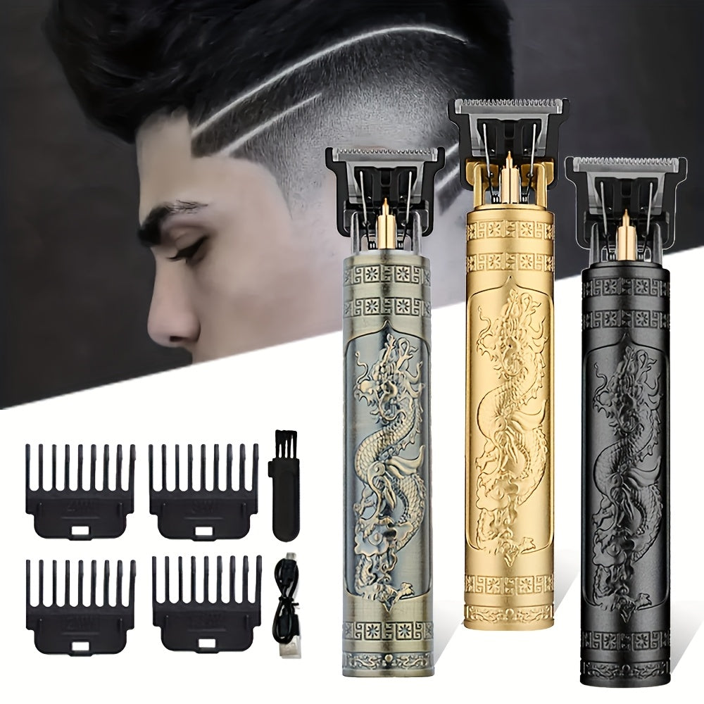 Máquina de afeitar eléctrica recargable para hombre, cortadora de barba retro, recargable por USB, cortadora de vello facial, ideal para novio o esposo, uso en casa o barbería