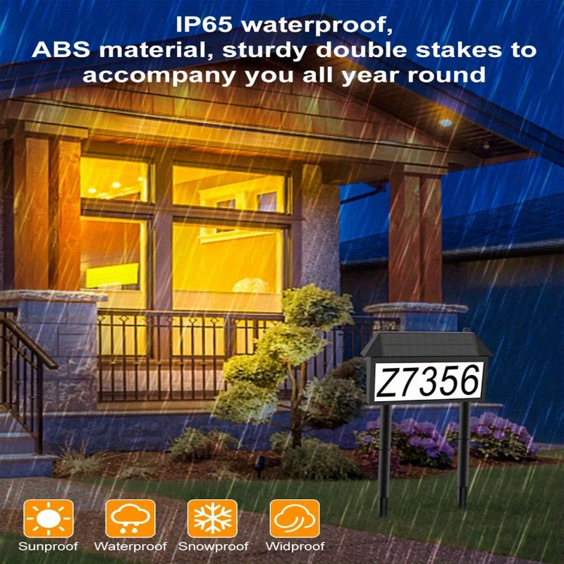 Señal de dirección solar personalizable 1 pieza/2 piezas con poste - Impermeable, duradero, luz solar para exteriores, montaje semienterrado, pantalla de lámpara de plástico, sin control remoto, ideal para decoración del hogar, decoraciones solares para
