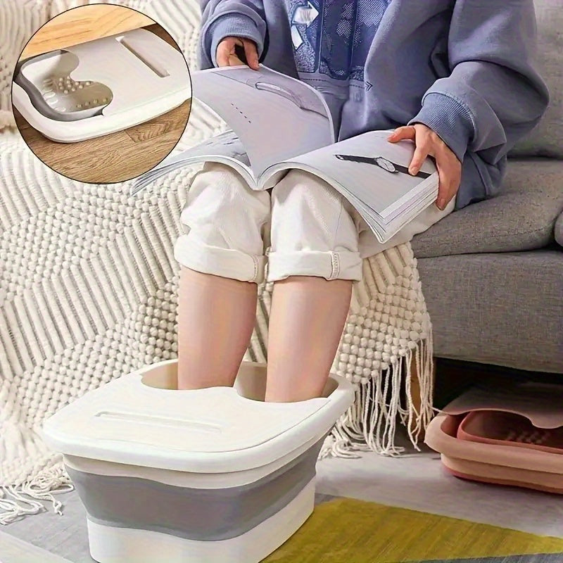 Baño de Pies Portátil - Sin Necesidad de Electricidad, Diseño Plegable con Agarre Antideslizante - Ligero y Resistente para Hogar, Viajes, Oficina, Salón - Fácil Almacenamiento y Limpieza - Ideal para Remojar Pies y Manos, Estilo Compacto, Cubeta Durader
