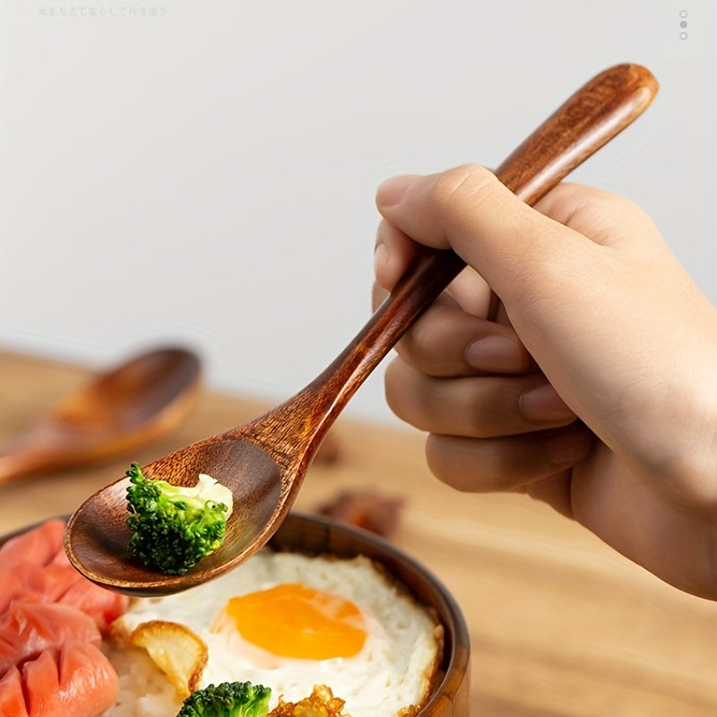 4pcs, Cuchara De Sopa, Cuchara De Cena, Cuchara De Café De Madera, Cuchara De Leche Simple, Cuchara De Agitación Moderna, Cuchara Reutilizable, Cuchara De Postre Lavable Para Fiesta, Cosas De Cocina, Gadgets De Cocina