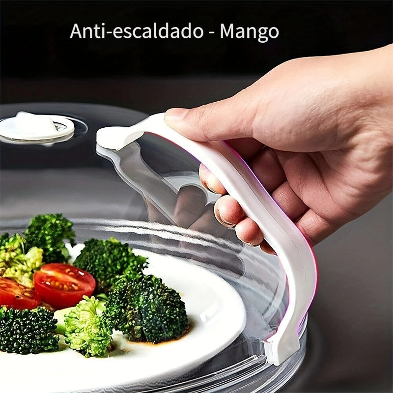 Protector de salpicaduras para microondas con ventilación - Material de PC grado alimenticio, cubierta segura para cocinar y calentar - Escudo contra aceite y conservador de vegetales para hogar y oficina - Regalo perfecto para Halloween y Navidad