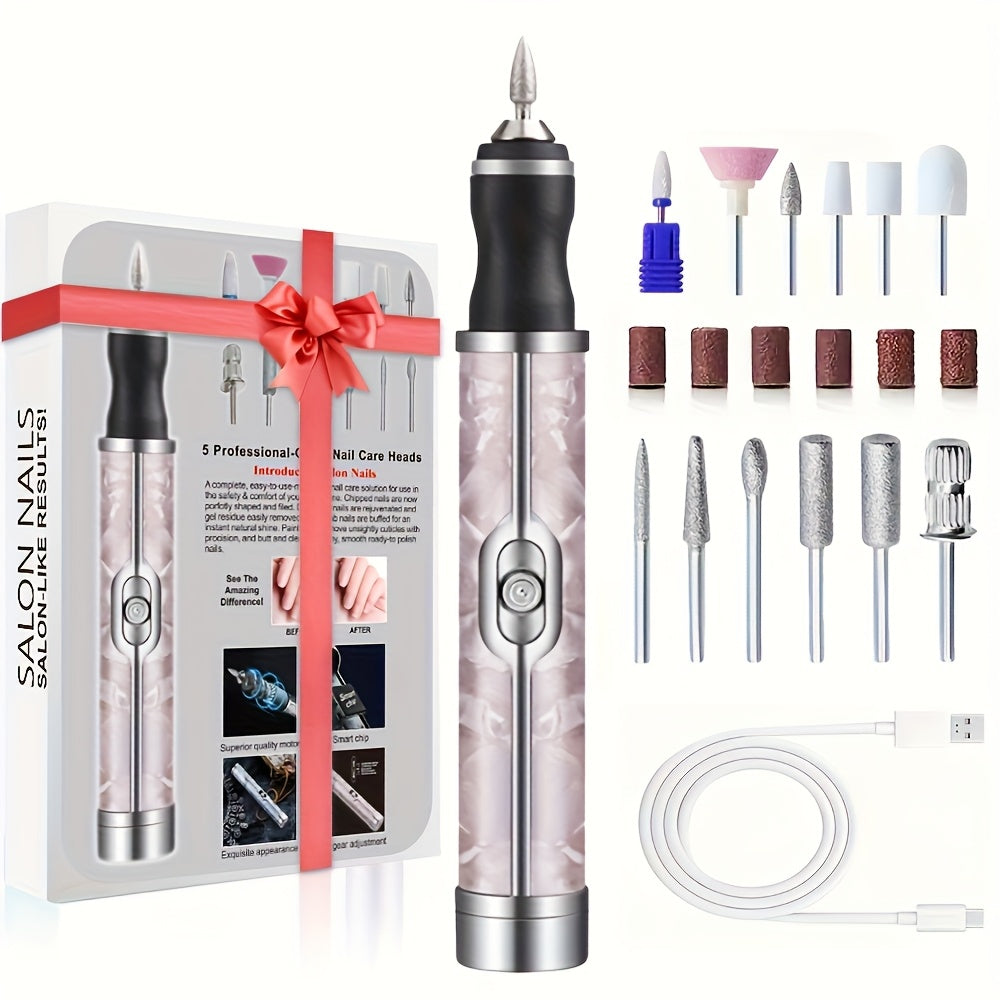 Limas eléctricas para uñas, 4 velocidades estándar con avance y retroceso. Juego de manicura profesional, herramienta eléctrica ideal para gel DIY, incluye 18 cabezales reemplazables, perfecto para cuidado y pulido de pies