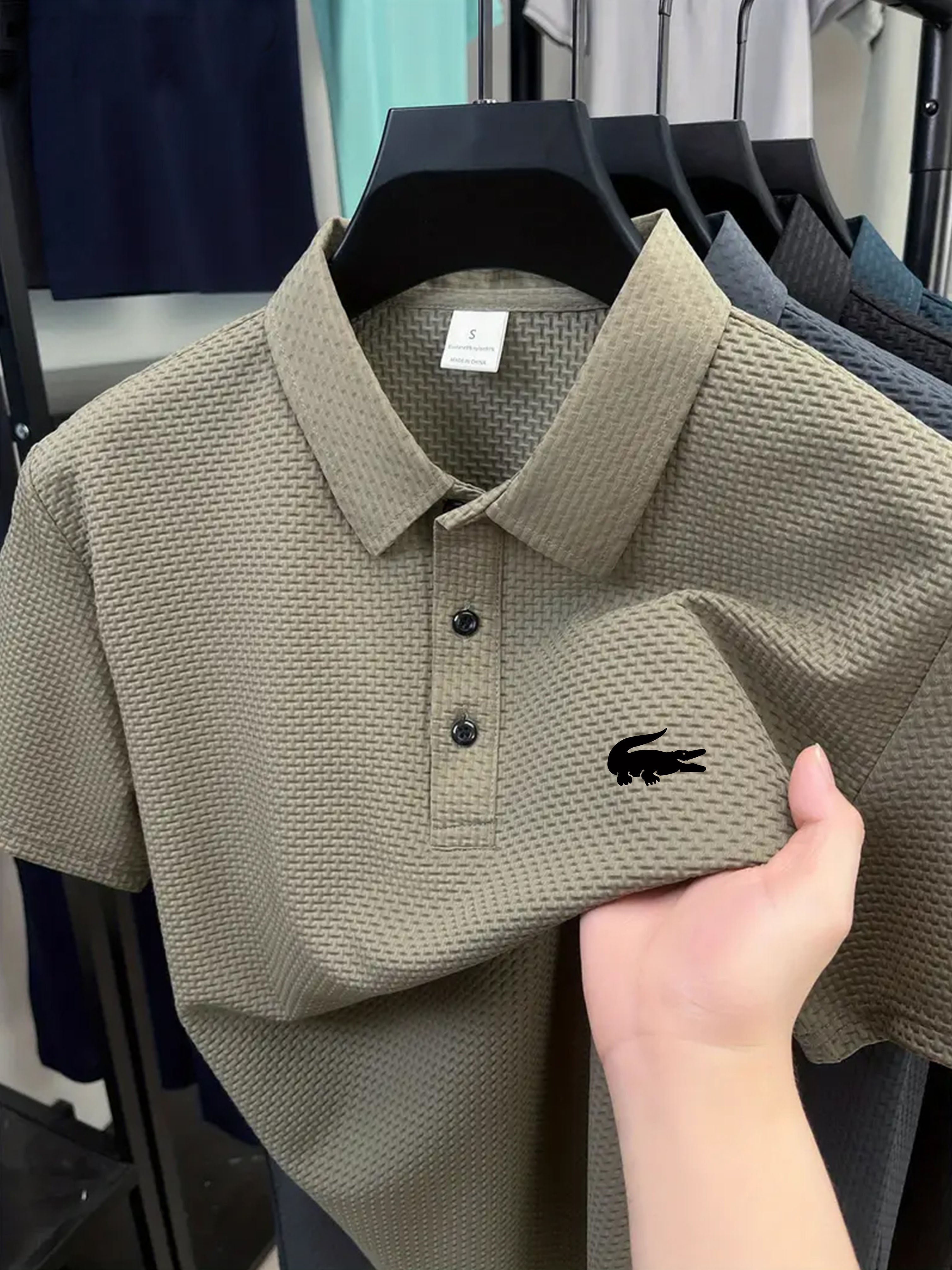 Camiseta Cómoda para Hombres de Medio Oriente con Estampado de Cocodrilo, Camisa Casual Transpirable para Negocios y Ocio