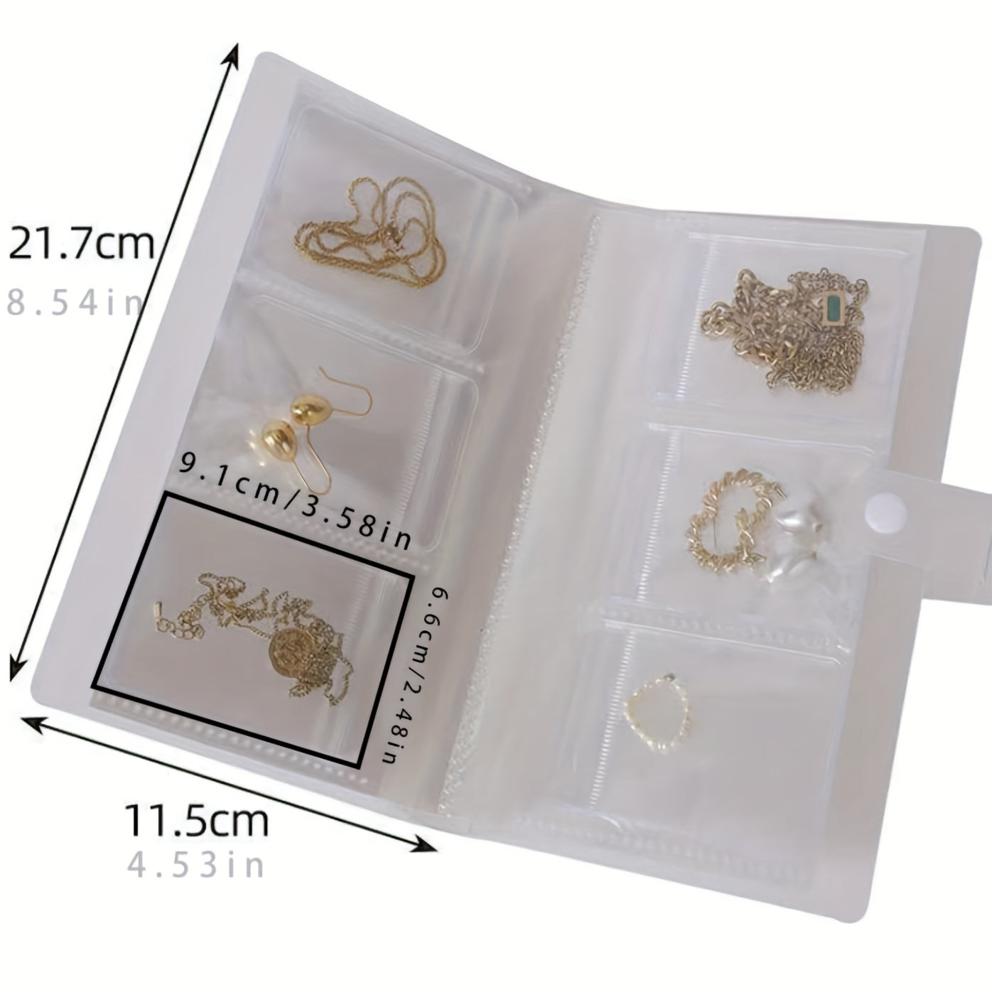 Libro de Almacenamiento de Joyería en Capas, Bolsa Organizadora de PVC para Joyas, Estuche Multifuncional con Gran Capacidad Transparente para Pendientes y Anillos, Soporte Antioxidante para Collares, Cajas de Joyería