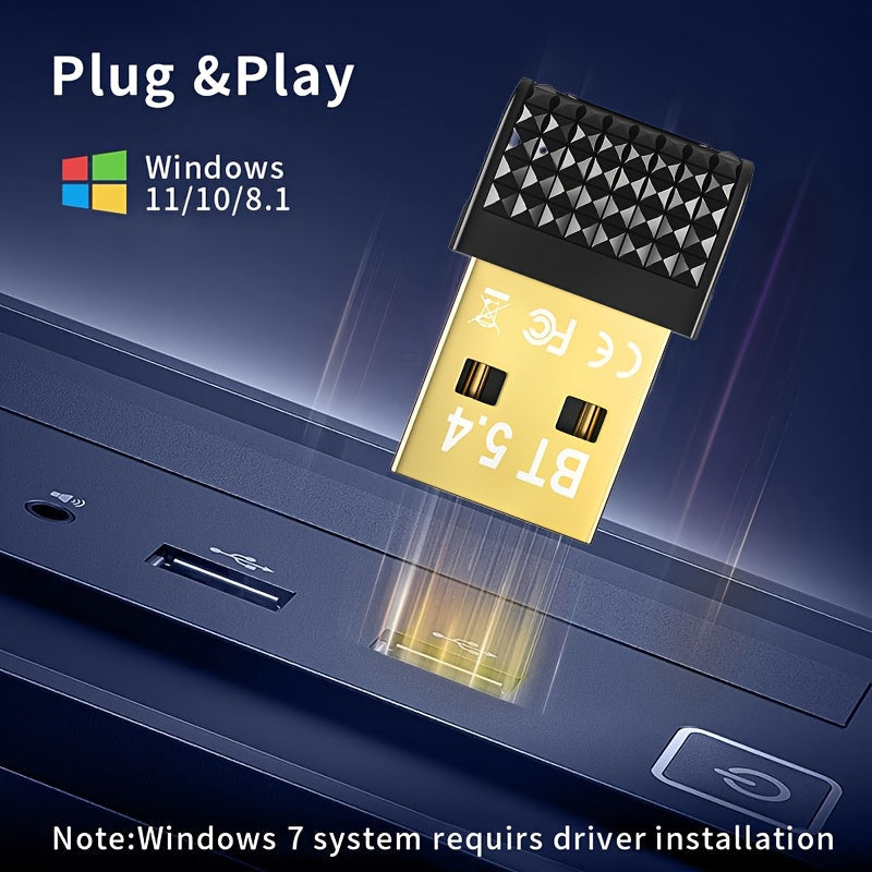 Adaptador de Red sin varillas USB 5.4, Doble Banda, Plug and Play para Windows 11/10/8.1/7, Compatible con USB-C/Laptops/Tarjetas/Mouse/Auriculares, Wi-Fi 5/4/3/2/1, Transferencia Rápida de Datos, Sin Necesidad de Fuente Externa, Teclado y Ratón Inalámbr