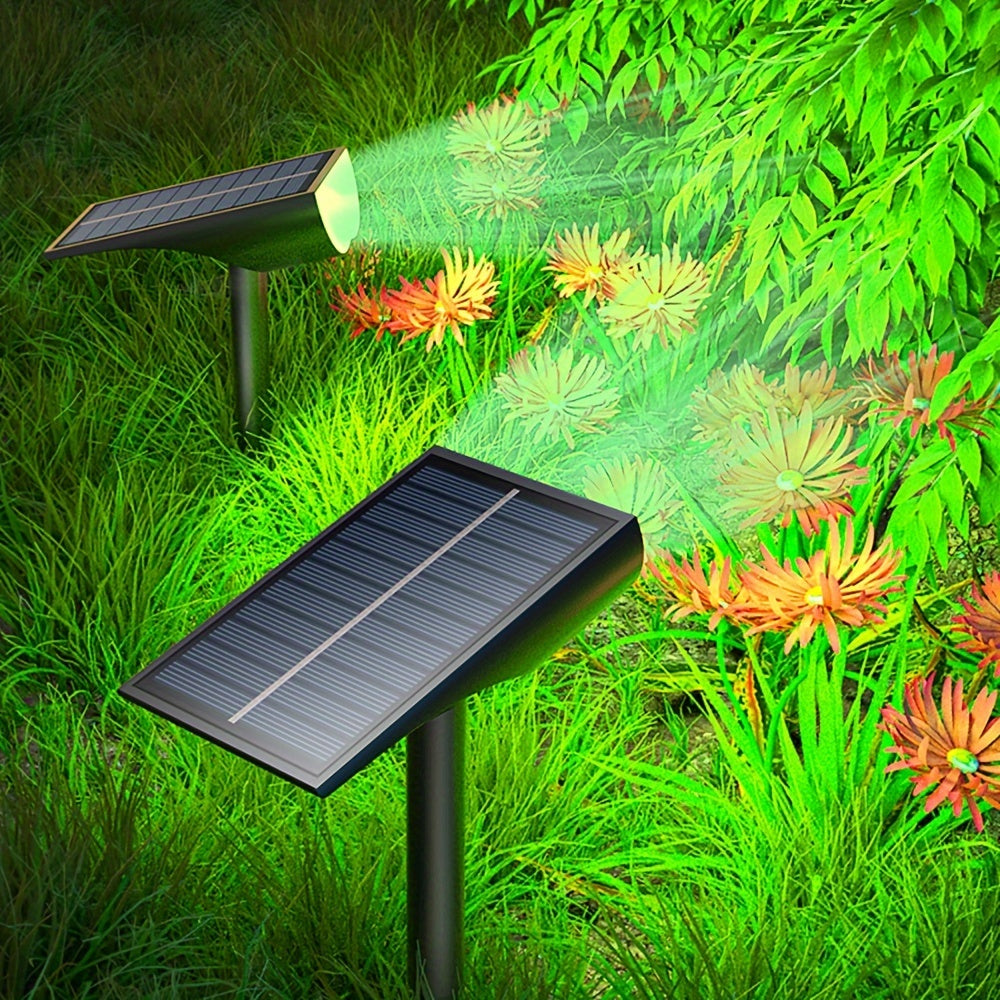 1 lámpara solar exterior con 9 LED para jardín y paisaje, 5 modos de iluminación automática encendido/apagado, resistente al agua IP65 para patios, árboles y terrazas