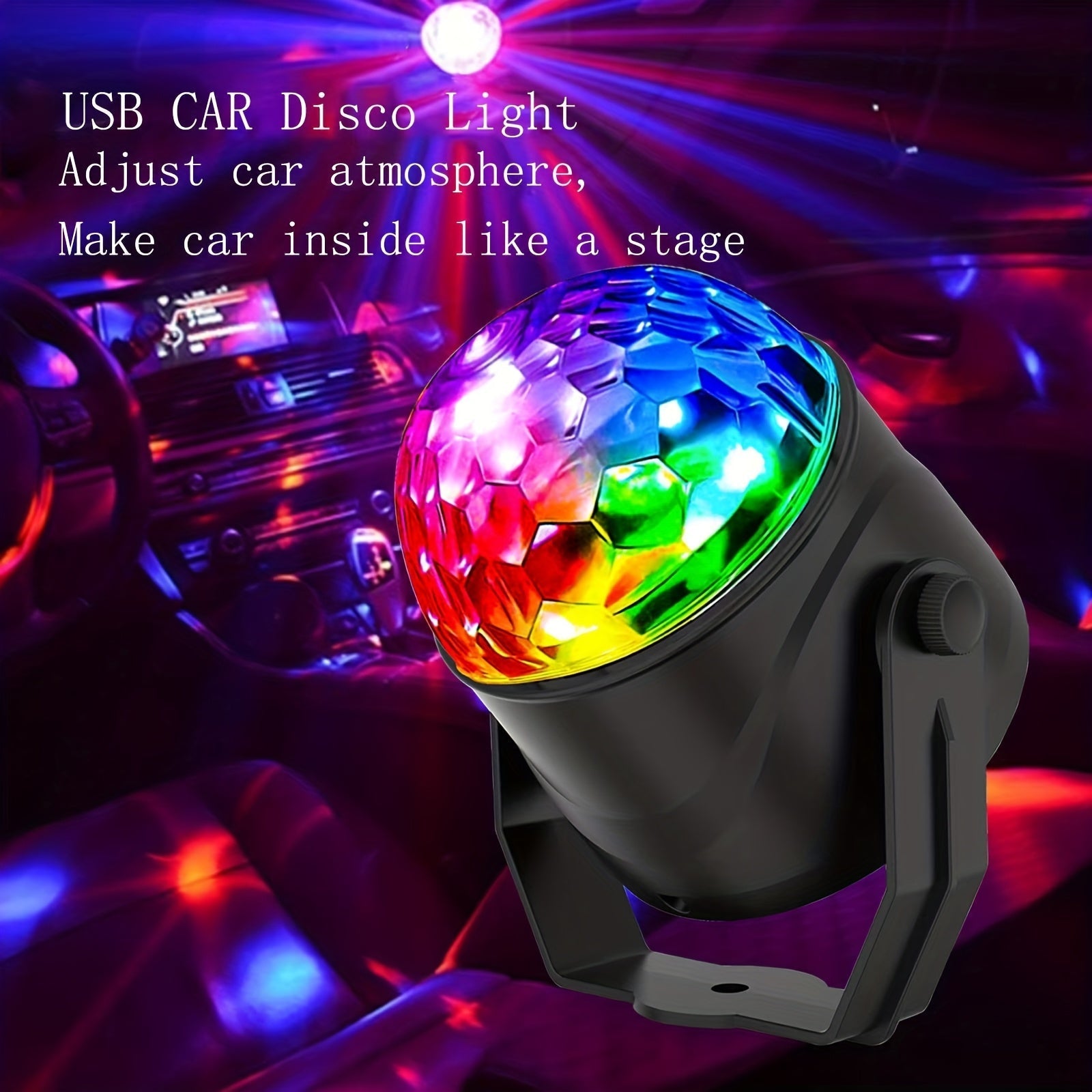 Linterna de discoteca DJ, lámpara para fiestas, foco giratorio RGB, decoración ambiental con cambio de colores mágico, alimentada por USB, ideal para bodas, clubes, Halloween, cumpleaños y eventos, mejor iluminación navideña