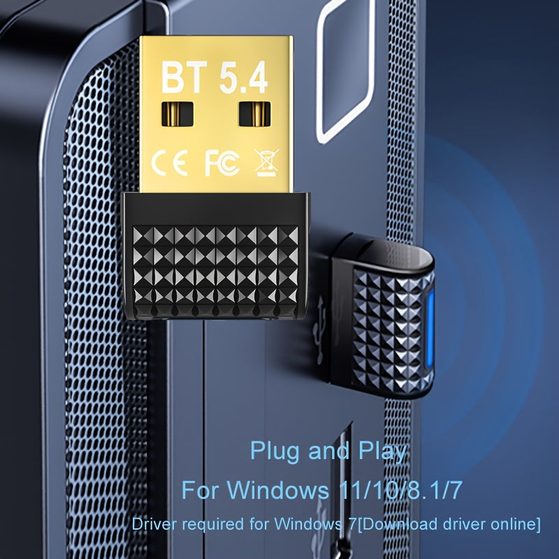 Adaptador sin varillas USB 5.4, Doble Banda Rápida, Plug & Play para Windows 11/10/8.1/7, Compatible con USB-C/Laptops/Auriculares/Tarjetas de Teclado/Ratones/Altavoces, Router Wi-Fi/Red, Sin Necesidad de Fuente Externa, Conexión Segura, Diseño Elegante,