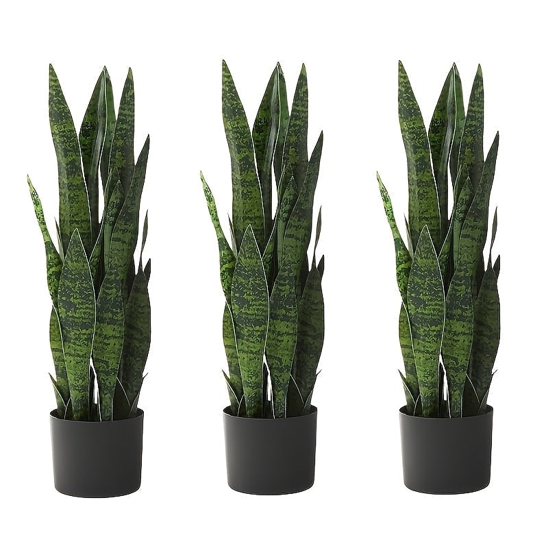 3-6 Pack Planta Artificial Sansevieria, Plástico Graptosedum Planta de Culebra para Decoración Interior y Exterior, Planta de Piso de Verde Falso para Hogar, Oficina, Aniversario, Navidad, Pascua, Día de San Patricio, Día de San Valentín, Muharram/Año Nu