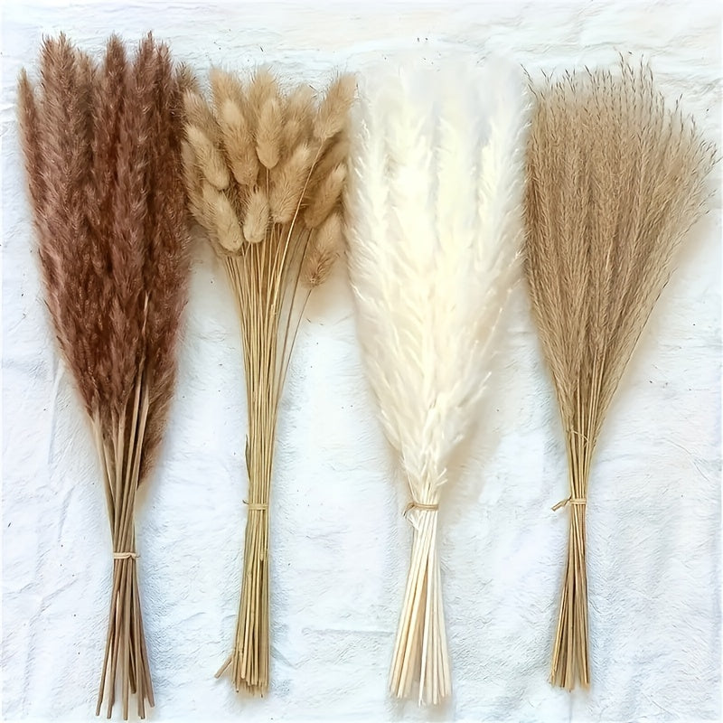 Ramo de 38 piezas de Hierba de Pampa Bohemia: 38 piezas de Hierba Seca para Decoración del Hogar, Centros de Mesa de Fiesta y Arreglos Florales (Navidad, Halloween, Pascua, Acción de Gracias, Día de San Valentín)