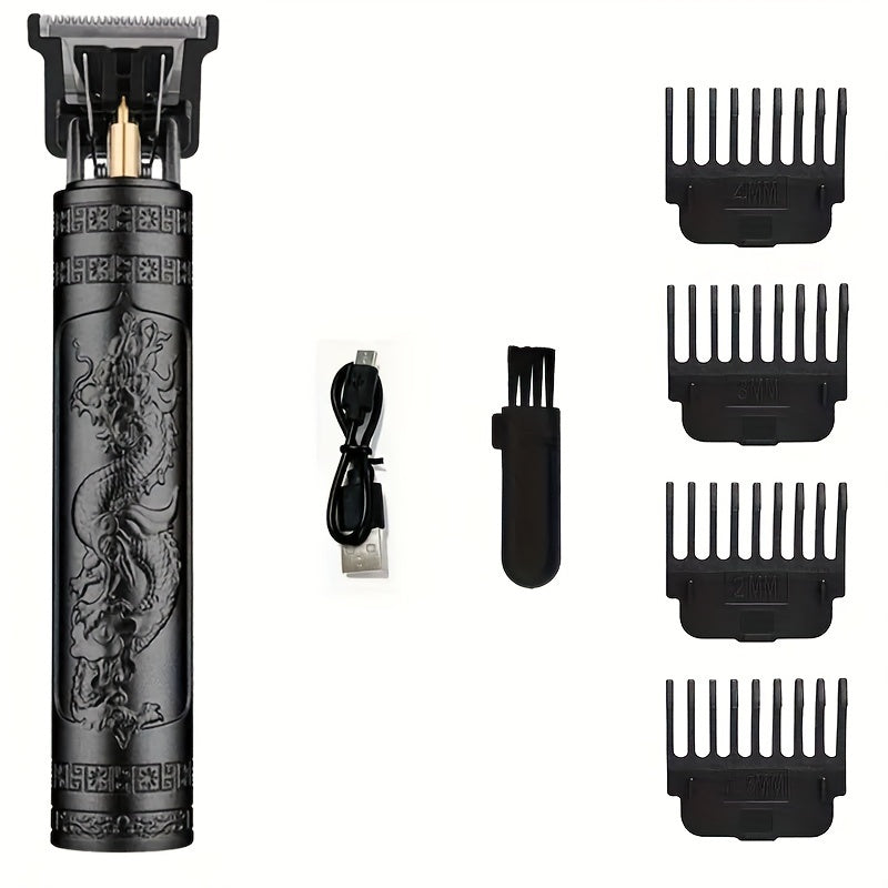 Cortadora de cabello eléctrica T9 vintage, afeitadora profesional para hombres, cabezal de cuchilla lavable, batería de litio recargable USB, cuerpo de plástico ABS, capacidad de 320 mAh