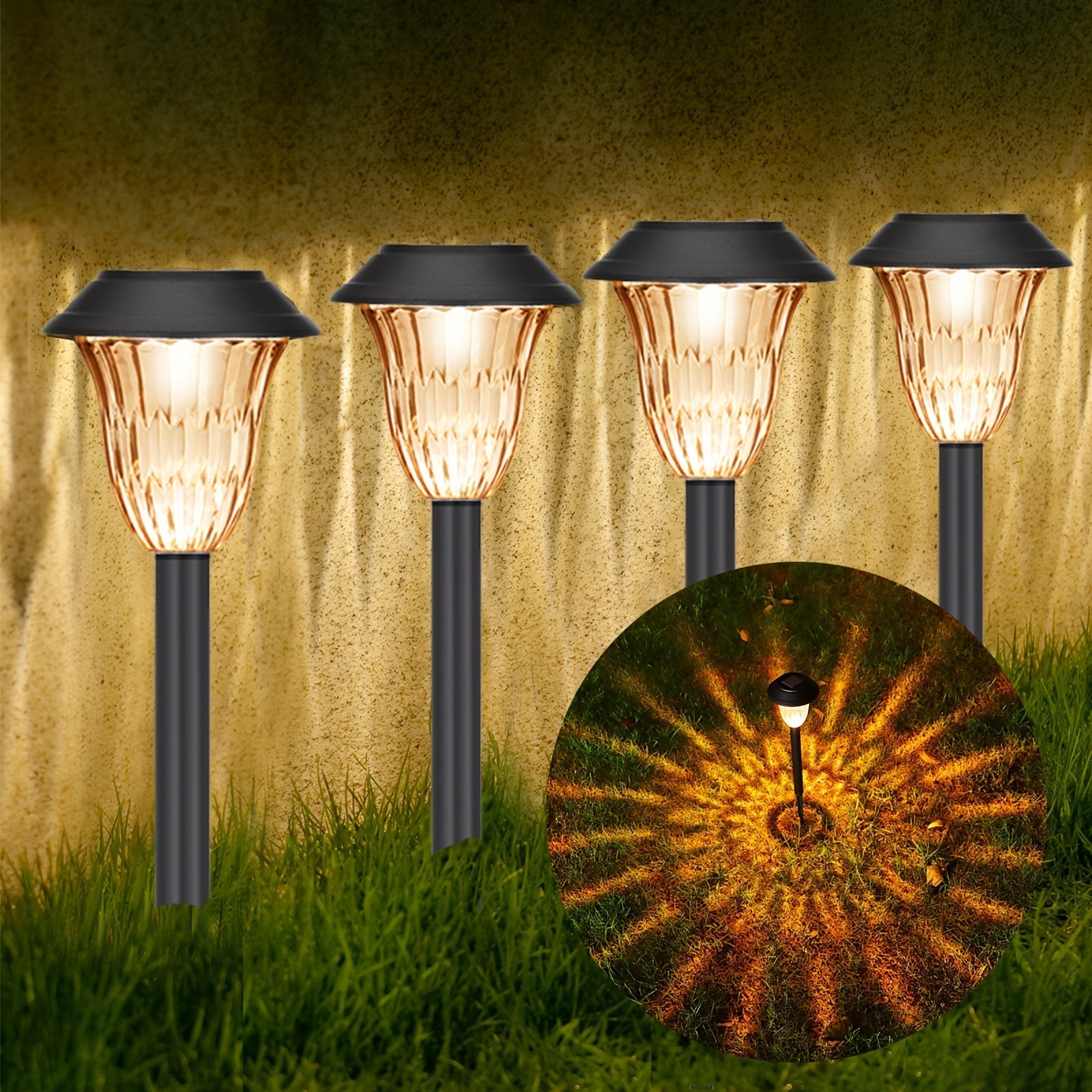 12 luces solares LED para exteriores, iluminación automática para jardín, patio y aceras, se encienden al anochecer y se apagan al amanecer