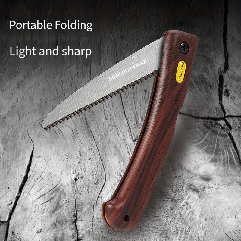 Sierra de Mano Plegable ZHENGQI 3 Lados con Hoja Ligera para Madera/Metal - Diseño Manual Sin Batería, Ideal para Carpintería, Podas y Proyectos DIY, Herramientas de Trabajo en Madera