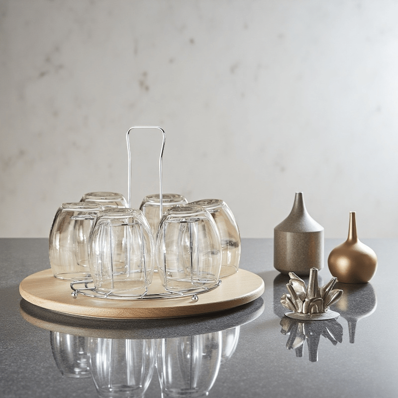 Soporte para vasos de acero inoxidable con drenaje, portavasos invertido, organizador de vidrios para encimera de cocina, ideal para cocinas, salones y bares