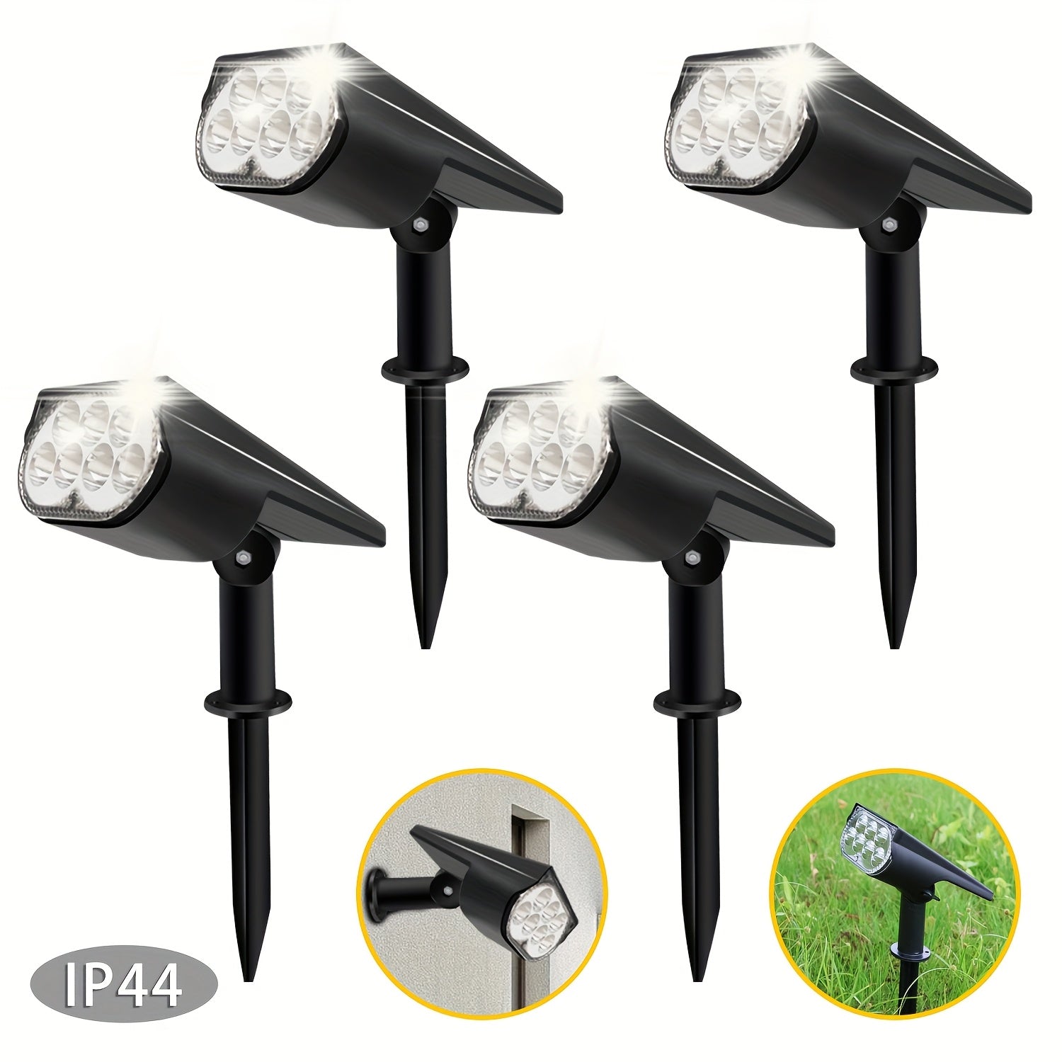 2pcs Luces Solares de Árbol con 7 LEDs - Fácil Instalación, Iluminación de Foco y Paisaje para Jardín, Patio, Balcón, Césped, Carretera, Parque Infantil - Opciones de Color Cálido/Blanco/RGB